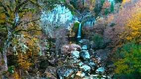 Ilica Waterfall at autumn. Kastamonu, Turkey. Waterfall coming naturally from the mountains.