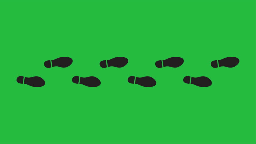 Man footsteps motion. 4k video animated