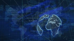 Animation of blue digital wave over spinning globe, world map and security padlock. Global networking and cyber security technology concept - Powered by Shutterstock - Get 15% off with code: PIKWIZARD15