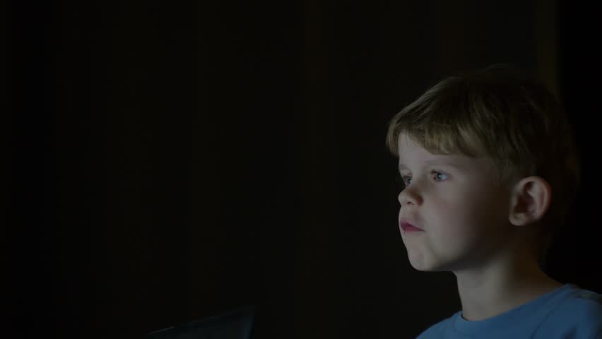 Kid Watching TV showing emotions | Shutterstock HD Video #1111324705