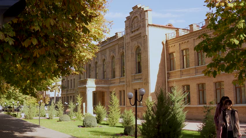 Samarkand, Uzbekistan, ‎November 9, 2023: Bulvar, Samarkand State University Faculty of Biology