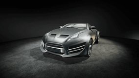 3D render of modern brandless electric sports car