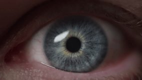 Blue eye opening widely. Macro close-up. Slow motion. - Powered by Shutterstock - Get 15% off with code: PIKWIZARD15