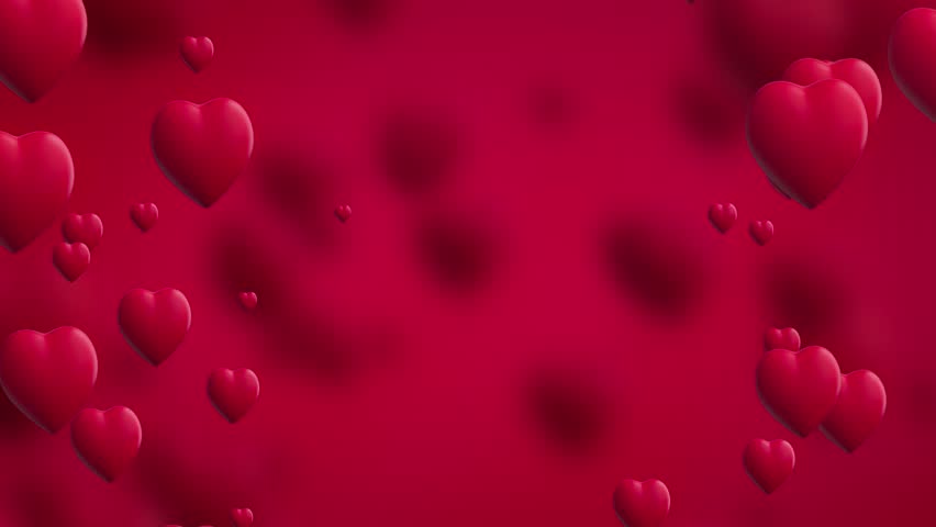 Alpha channel. Loop background. Valentine's day animation red hearts greeting love hearts. Festival of bokeh, hearts for valentine day, mom day, wedding anniversary. Seamless Background. Copy space | Shutterstock HD Video #1111354061
