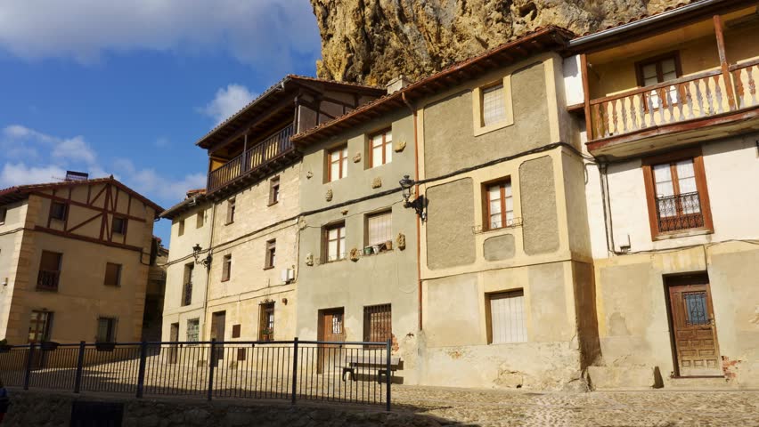 Imposing medieval castle located on a high hill in the village of Frias, Burgos.