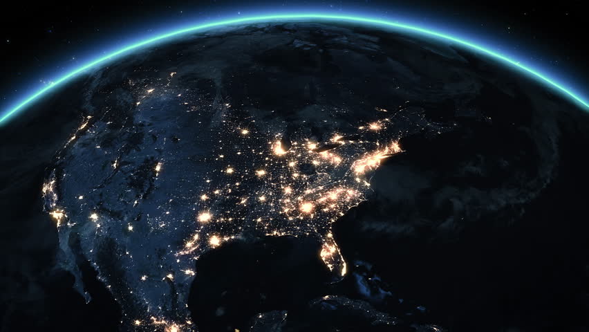 
Power Outage Turning Lights Off in North America. Huge Outage Hits United States, Canada and Mexico Area. Blackout. International Earth Event. Rotating Earth. Royalty-Free Stock Footage #1111355415