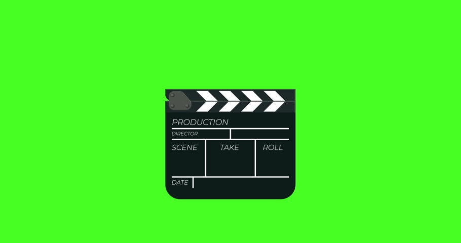 Movie clapperboard during film production shoot on a green background, 4K animation. | Shutterstock HD Video #1111362653