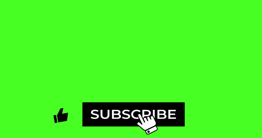 Subscribe to a channel with like and notification buttons for social networks and video channels in English. 4K animation on green screen. | Shutterstock HD Video #1111362685