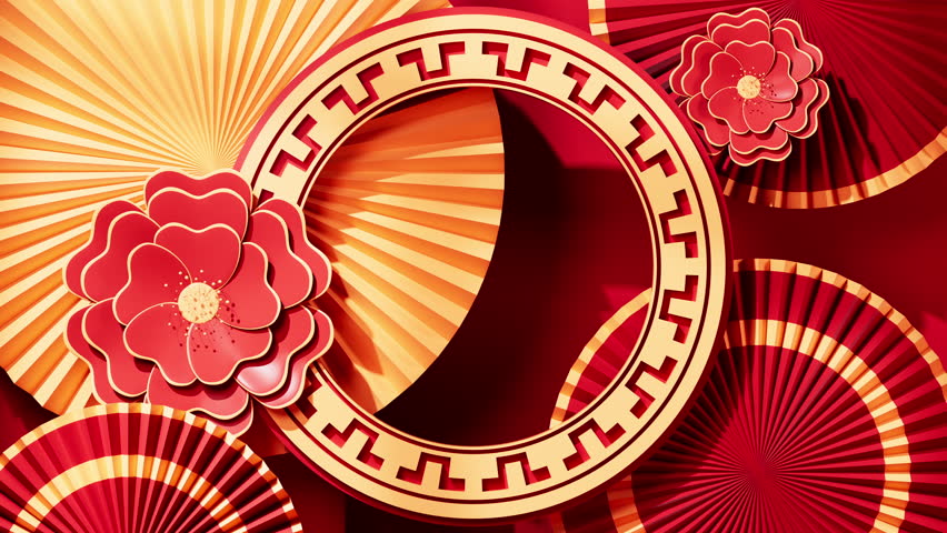 Chinese traditional background pattern, Chinese style background, 3d rendering. Motion graphic. Royalty-Free Stock Footage #1111367905