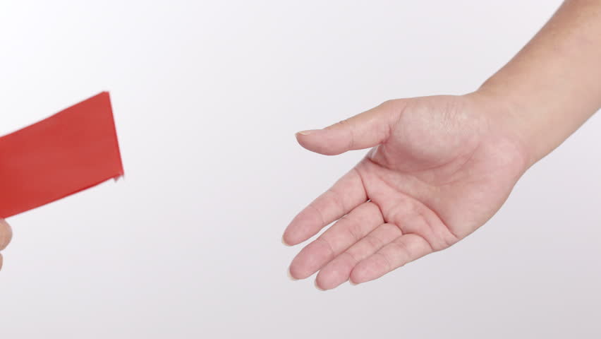 Parent give money in red envelope to child  for celebrate in Chinese New Year