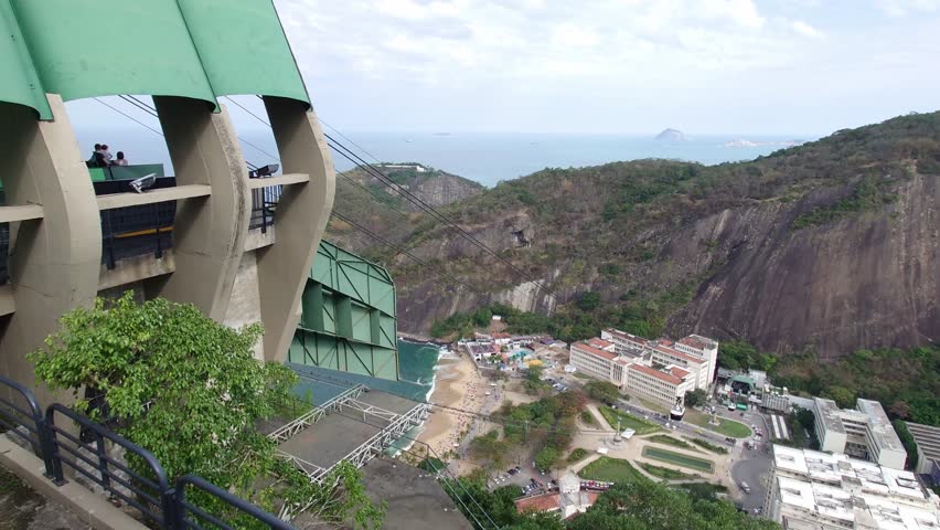 Panoramic view of the city from the top of the Sugar Loaf mountain in Rio de Janeiro Brazil