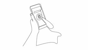 Self drawing animation of one single line draw Face recognition, voice authentication and retina scanning. Biometric authentication concept. Full length animation illustration. - Powered by Shutterstock - Get 15% off with code: PIKWIZARD15