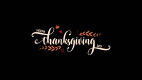 Thanksgiving Day Text Animation with red and orange liquid that moves to form handwritten typography and brings out a few leaves, very suitable to be given as a holiday greeting card  - Powered by Shutterstock - Get 15% off with code: PIKWIZARD15