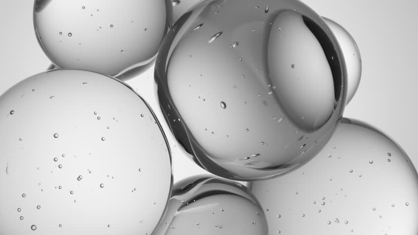 Cosmetics blue serum liquid bubbles 3d abstract background. Cosmetic moisturizer essence gel. Collagen fluid bubble molecule. Moisturizing cream or oil for personal health care and beauty skin concept