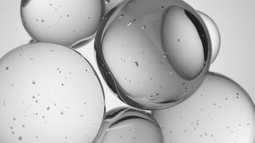 Cosmetics blue serum liquid bubbles 3d abstract background. Cosmetic moisturizer essence gel. Collagen fluid bubble molecule. Moisturizing cream or oil for personal health care and beauty skin concept - Powered by Shutterstock - Get 15% off with code: PIKWIZARD15