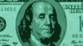 Green digital 100 dollar bill abstract background with binary code. Business and CBDC finance concept. One hundred dollars currency with Franklin - Powered by Shutterstock - Get 15% off with code: PIKWIZARD15