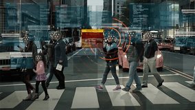 

Computer Interface Showing Data of Anonymous Crowd. Surveillance Footage, Face Recognition.
People Walking on Busy Urban City Streets. Big Data Analysis. Suspect found. - Powered by Shutterstock - Get 15% off with code: PIKWIZARD15