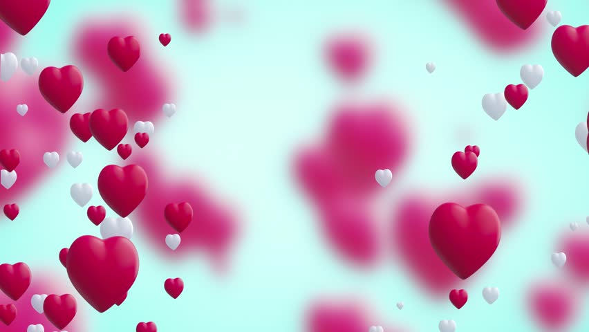 Loop background. Valentine's day animation red hearts greeting love hearts. Festival of bokeh, hearts for valentine day, mom day, wedding anniversary. Seamless Background. Copy space | Shutterstock HD Video #1111390981