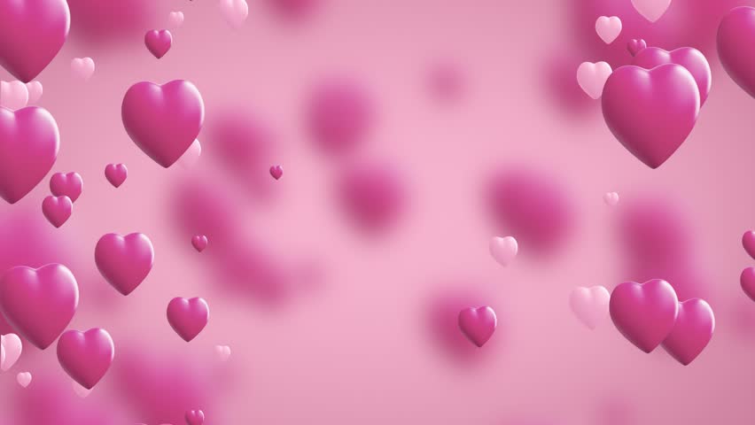 Alpha channel. Loop background. Valentine's day animation pink hearts greeting love hearts. Festival of bokeh, hearts for valentine day, mom day, wedding anniversary. Seamless Background. Copy space | Shutterstock HD Video #1111390983