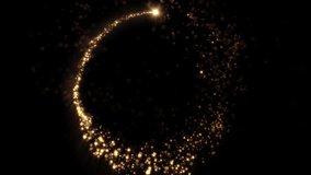 Loop animation of an elegant Christmas shooting star moving in circles with a tail of gold particles isolated on black background - Powered by Shutterstock - Get 15% off with code: PIKWIZARD15