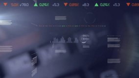 Animation of interface with statistical data processing against calculator falling on office desk. Computer interface and business data technology concept - Powered by Shutterstock - Get 15% off with code: PIKWIZARD15