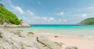 Sea beach landscape on vacation sea travel nature trip Nature video beach space area without tourism Beach at Phuket Thailand on 2023