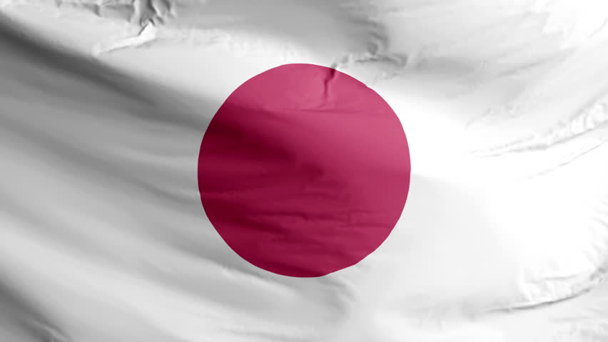 Japan flag waving animation. Japan waving flag in the wind. National flag of Japan. Sign of Japan seamless loop animated