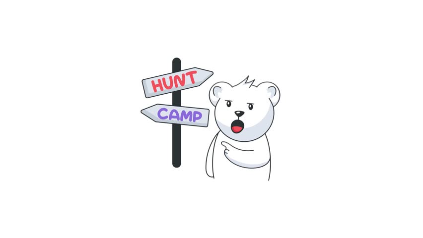 Animated flat sticker of lost bear 