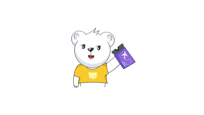 Download animated flat sticker of travel ticket 