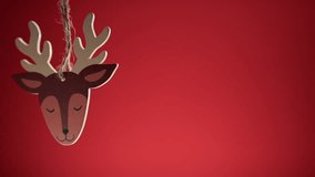 Reindeer Christmas decoration with red background  - Powered by Shutterstock - Get 15% off with code: PIKWIZARD15