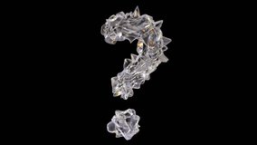 3D glass question mark symbol with light dispersion animation isolated on black background - Powered by Shutterstock - Get 15% off with code: PIKWIZARD15