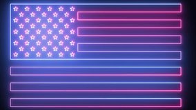 Digital Neon american flag in trendy stylish colors. Futuristic technology - Powered by Shutterstock - Get 15% off with code: PIKWIZARD15