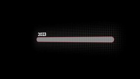 White loading bar from 2023 to 2024 new year transfer animation.
