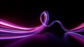 cycled 3d animation. Neon lines flow through a streaming jet leaving glowing tracks. Fantastic fluorescent ribbon. - Powered by Shutterstock - Get 15% off with code: PIKWIZARD15