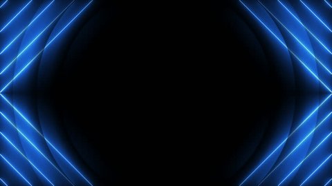 4K neon abstract technology background with glowing blue lines	 Video de stock
