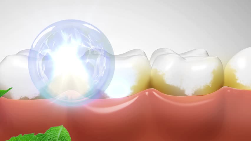 Demonstrate how to remove stains in the mouth with 3D toothpaste or mouthwash. | Shutterstock HD Video #1111434751