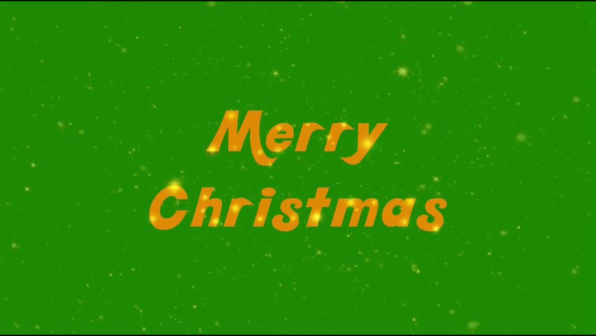 Merry Christmas animation with golden text, green background and golden glitters Royalty-Free Stock Footage #1111445109