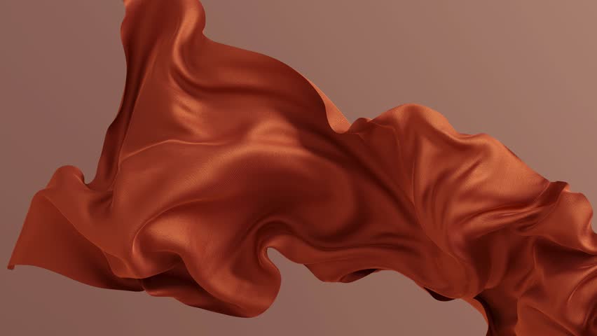 Fluttering on the wind brown fabric texture, silk flying fabric background