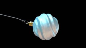 White Snow Christmas Tree Ornament is Falling and Dangling on Silver Chain. Vertical 4K Animation on Transparent Background. - Powered by Shutterstock - Get 15% off with code: PIKWIZARD15