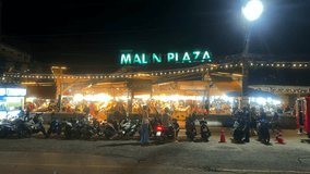 Busy night market. Street food night market. Patong, Phuket, Thailand.