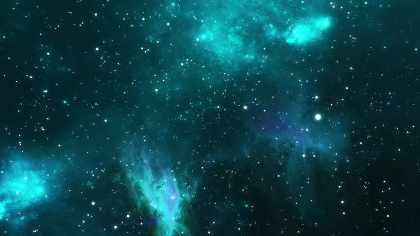 Abstract Misty Space Travel. A flight to distant areas of the universe. Turquoise nebulae and constellations. 4k footage | Shutterstock HD Video #1111474707