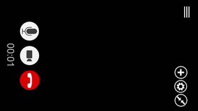 Vertical Screen Video Call Screen User Interface Animation with Timer On Black Background. Video chatting display - Powered by Shutterstock - Get 15% off with code: PIKWIZARD15