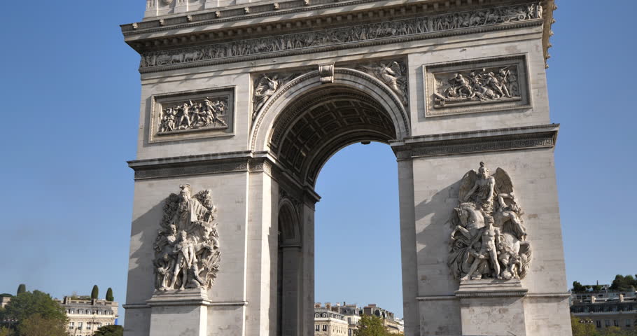 Triumphal Arch of the Star, Paris, France Royalty-Free Stock Footage #1111479937