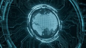 World map and earth sphere on CPU integrated circuit board. 3D render abstract background. Blockchain web 3.0 defi and crypto currency NFT concept. Bitcoin mining and cryptocurrency wallet - Powered by Shutterstock - Get 15% off with code: PIKWIZARD15