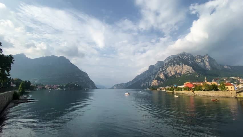 Lake Como Italy. Landscape of Como Lake shore. Como lake between mountains in Italy | Shutterstock HD Video #1111485035
