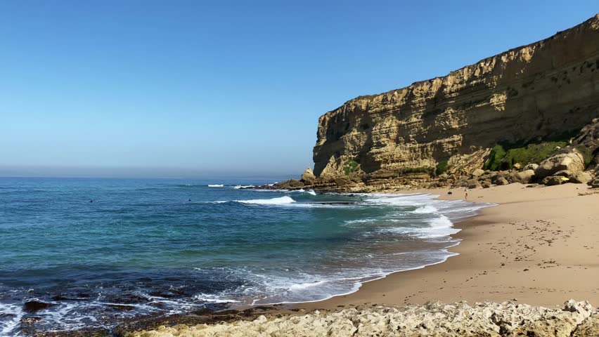 Foz beach portugal. Sea meeting the coast | Shutterstock HD Video #1111485037