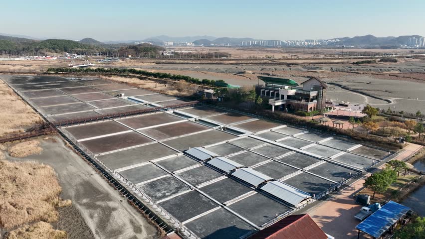 An old salt farm in a sea wetland in Korea