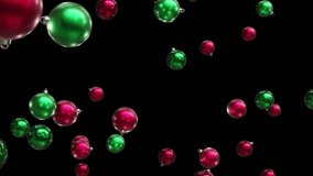 Abstract Vintage Retro Red Green Christmas Baubles Animation Black Background Loop - Powered by Shutterstock - Get 15% off with code: PIKWIZARD15