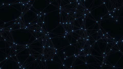 Plexus mesh geometric background. Glowing dots connected by lines. Technology abstract background. Minimalist backdrop. Looped 4k animation Video de stock