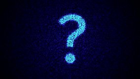 Question mark icon. Glowing pixels effect, computer screen tech concept, loop animation. - Powered by Shutterstock - Get 15% off with code: PIKWIZARD15